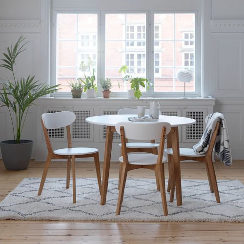 Bộ bàn tròn 4 ghế phong cách đơn giản
